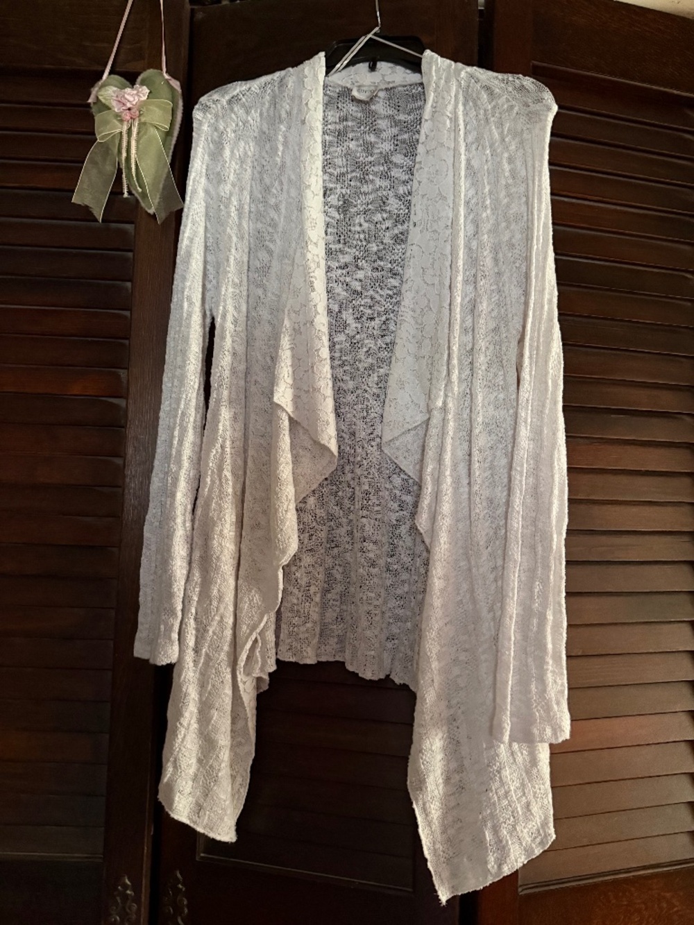 SALE..CUPIO FLOWY WHITE LACY KNIT SWEATER. NEW WITHOUT TAGS
